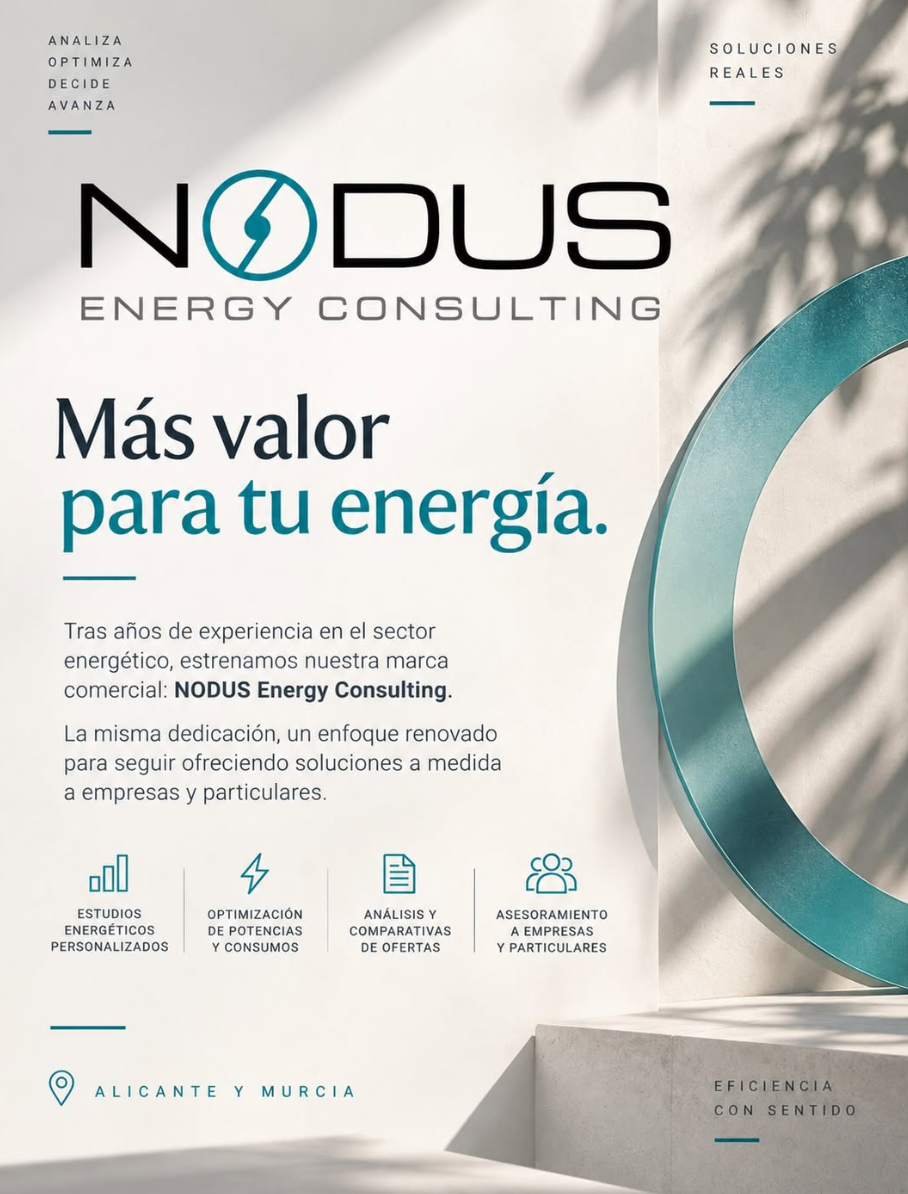 Presentación de NODUS Energy Consulting: más valor para tu energía, servicios personalizados en Alicante y Murcia.